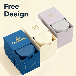 Bespoke gold stamp logo premium caja de vela scented candle jar box drawer packaging luxury paper tube box packaging for candles - Product Image 1