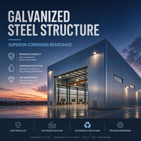 Edificio de Estructura de Acero Prefabricado, Techo de Acero Galvanizado, Taller Metálico, Almacén Industrial, Nave de Almacenamiento, Fábrica