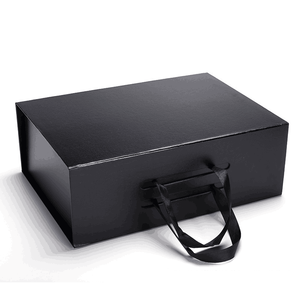 Luxury Black Flap Lid Packaging Rigid Recycled Cardboard Folding Boxes Magnetic Gift Box With Logo