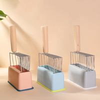 Ensemble de pelle à litière pour chat en acier inoxydable et plastique à trou fin