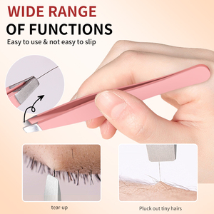 Venta de fábrica, muchos estilos, instrumentos de belleza de colores, pinzas para <span class=keywords><strong>cejas</strong></span>, logotipo personalizado, Clip de depilación de <span class=keywords><strong>cejas</strong></span> oblicuo plano - Product Image 6