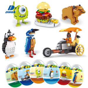 <span class=keywords><strong>STEAM</strong></span> Spielzeug 6er-Pack Gefüllte Spielzeuge Dinosaurier Ei-förmige Bausteine Tiere Bausteine für Kinder Ostereier für Jungen Mädchen - Product Image 1