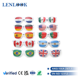 卸売カスタマイズ国旗柄メガネ　おしゃれなユニセックスホワイトフレーム　ファッションカスタム偏光デザイナーサングラス - Product Image 1