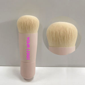 แปรงแต่งหน้าคาบูกิแบบพกพา ขนแปรงสังเคราะห์ ด้ามอลูมิเนียม รักษ์โลก ด้ามจับสั้น เหมาะสำหรับการเดินทาง พร้อมโลโก้สั่งทำได้ - Product Image 1