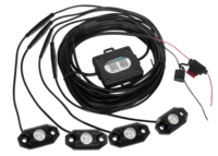 Kit de 4 projecteurs néon sous châssis à commande par application, 12V 24V, éclairage LED RGB pour voiture, UTV, VTT, camion - Wrangler