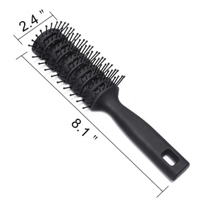 Escova de cabelo para salão de beleza, escova de cabelo preta profissional com ponta redonda - Product Image 1