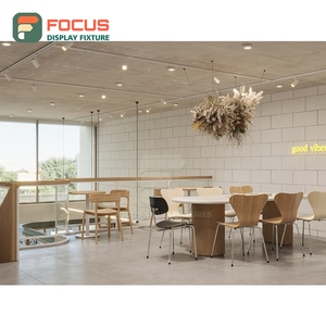 Contemporary Cafe Service Counter Laminate Wood Finish Barista Service Zone Roastery Service Counter - Product Image 1