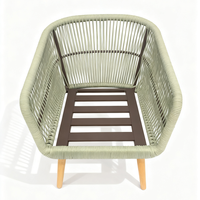 Ensemble de canapés d'extérieur en corde tressée 4 pièces, mobilier de conversation de jardin avec table basse pour jardin, villa, cour arrière