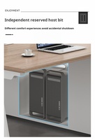 Boîte de rangement modulaire convertible moderne en bois de bouleau et aluminium pour cloison de bureau, avec tiroirs, tailles personnalisées 2, 4, 6, pour poste de travail central du personnel