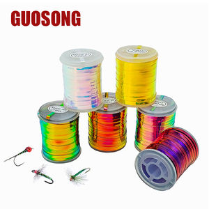 Mouche attachant le <span class=keywords><strong>fil</strong></span> de corps Flash multicolore 2MM clinquant réfléchissant Durable pour les nymphes moucherons pêche à la mouche en eau salée et matériel de fixation - Product Image 1