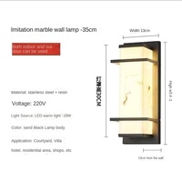 Lampe murale d'extérieur simple et étanche avec source de lumière LED, indice de protection IP65, pour pilier de portail en marbre