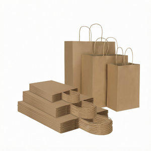 Bolsas de Compra de Papel Kraft Reciclables y Ecológicas con Asas para Envasado de Alimentos, Comida para Llevar y Uso en Fiestas - Product Image 1