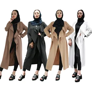 Chinese Supplier Muslim Women Coat Black Abayas With Hood Women Coat Abaya With Lace
