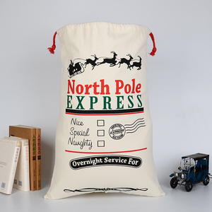 Sac de Noël personnalisable avec cordon de serrage rouge, faible MOQ, <span class=keywords><strong>Express</strong></span> du Pôle Nord, liste des gourdes et des gaissons, sac cadeau de Noël, directement de l'usine - Product Image 3