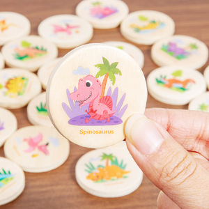 Juego de Ajedrez de memoria de dinosaurio de madera, juguetes educativos de cognición a juego para niños, niñas y niños - Product Image 4