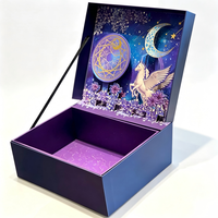 Boîte cadeau 3D personnalisée à ouverture rabattable, boîte rigide en papier avec design intérieur personnalisé pour emballage surprise d'anniversaire ou de fête