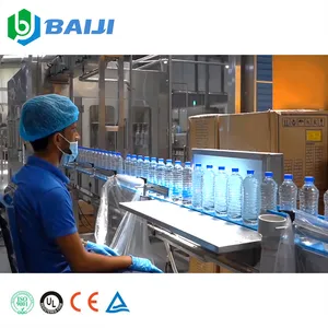 Full auto drinking water bottling plant production line mineral pure water bottle washing filling capping machine