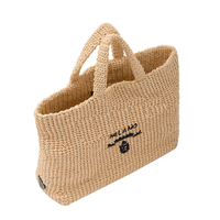 Sac fourre-tout décontracté en raphia de paille durable de haute qualité avec broderie de perles, chaînes, plumes, nœuds et doublure en coton pour femme, idéal pour l'été et la plage