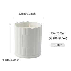 Vaso de cerámica creativo transfronterizo para velas, recipiente cilíndrico perfumado, personalizable para regalo o uso comercial - Product Image 5