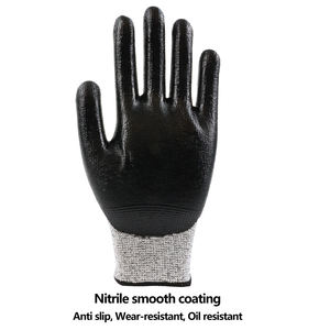 قفازات سلامة للعمال من مصنع SONICE ، مقاومة للقطع عالي الكثافة ، مقاومة للقطع من النتريل/البولي يوريثاليت/اللاتكس ، حماية مضادة للقطع لأعمال الحدائق - Product Image 5