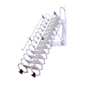 Escalera retráctil manual metálica invisible para ático con barandilla de vidrio, diseño plegable para villas chinas, uso interior - Product Image 4