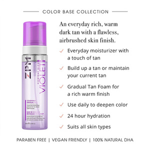 Violet Gradual Self Tanning Mousse Super Dark <strong>Brown</strong> Skin Finish Lightweight Ultra Hydrating Glow Moisturizer With a Touch of <strong>Tan</strong> - Product Image 4