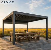 Jiake 6063-T5 Aluminium-Pergola mit Motorisiertem Lamellendach für Prairie Farmstead Hinterhof Terrasse Outdoor Garten Pavillon