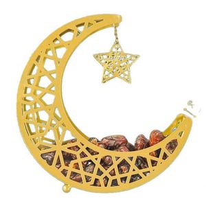 ถาดโลหะรูปดาวและพระจันทร์สำหรับวันอีดในเดือนรอมฎอน กล่องเก็บของตกแต่งบ้าน ห้องนั่งเล่น ของประดับตกแต่งโต๊ะ - Product Image 5