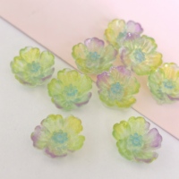 Cabujones de Resina con Diseño Floral Impreso, Coloridos, para Manualidades, Scrapbooking y Decoración