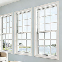 Fenêtres coulissantes en PVC vinyle de haute qualité, fabrication sur mesure, style américain, fenêtres coulissantes à double vitrage UPVC pour résidence