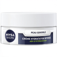 Crème hydratante intense NIVEA MEN pour peaux sensibles (50 ml) pour hommes - 0 % d'alcool, vitamine E et camomille, soin du visage