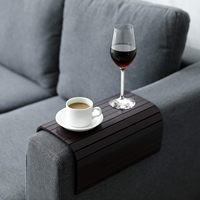 Plateau de canapé pliable en bambou en bois porte-gobelet de canapé plateau de bras de canapé Table Flexible pour boisson collations plateau de bras pour accoudoir de canapé