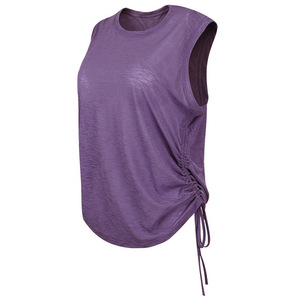Débardeur de sport uni sans manches pour femme, fin et ample, design simple, idéal pour la course, l'entraînement et le yoga, séchage rapide - Product Image 4