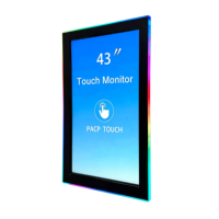 Moniteur de jeu LED tactile capacitif 43 pouces, format 4:3, interface USB, nouveau, avec un large angle de vision