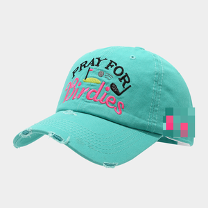 Nuovo Cappellino da Baseball 2026 con Ricamo 'Pray for Birdies', Bordo Sfrangiato e Strappato, Stile Vintage Lavato, Morbido e Casual - Product Image 5