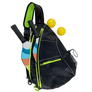 Bolsa de remo de bola de picles personalizada para homens, material de poliéster portátil com bolso lateral e design ajustável por atacado