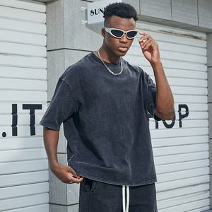 เสื้อยืดวินเทจสำหรับผู้ชายเสื้อยืดโอเวอร์ไซส์ผ้าฝ้ายโอเวอร์ไซส์ลายกรดซักได้ออกแบบได้ตามต้องการ - Product Image 4