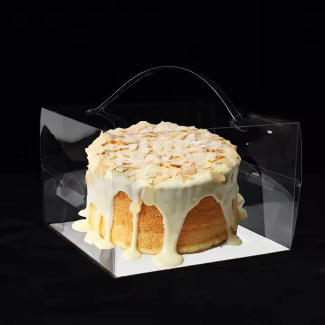 Wholesale 2 Inch Small Size Transparent Plastic Clear Cake Packaging Box Sweets Pastry Square Folding Mini  Cake Containers