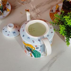 Service à thé et à café de luxe européen en porcelaine fine, motif Cirque Doré, coffret cadeau - Product Image 5