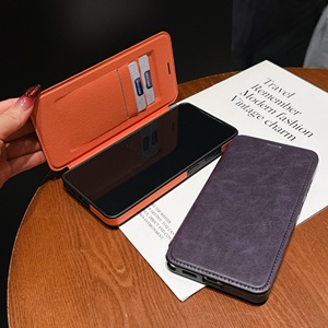 Funda Tipo Cartera con Tarjetero para <span class=keywords><strong>Samsung</strong></span> <span class=keywords><strong>Galaxy</strong></span> <span class=keywords><strong>S22</strong></span> S23 S24 S25FE S26 Ultra, de Cuero PU, con Carga Inalámbrica y Cierre Magnético - Product Image 6