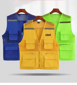 Hot Selling Reflective Vest Customized Multi Pocket Mesh Vest Work Clothes Volunteer Activities Shirt