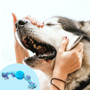 Anti Bite Teeth Cleaning Eco-Friendly Durable Pet Dog Chew <b>Toy</b> TPR Material Double Knot <b>Ball</b> - Product Image 5