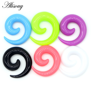 Alisouy 1.2-24mm Acrylic xoắn ốc Đồng hồ đo tai tapers kéo dài cắm đường hầm mở rộng earlobe Earring <span class=keywords><strong>body</strong></span> <span class=keywords><strong>piercing</strong></span> đồ trang sức - Product Image 2
