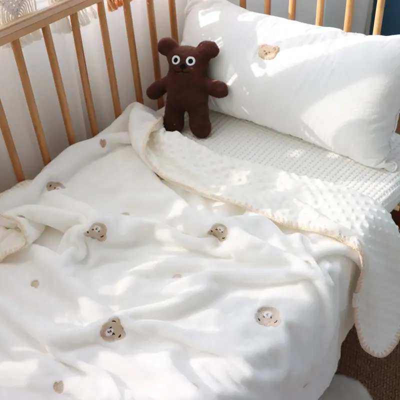 बेबी कंबल और चादरें नरम फलालैन बेनी मखमली प्यारे कंबल बच्चों के लिए नवजात शिशु ग्रीष्मकालीन बेबी मिंक कंबल डॉट मिंकी