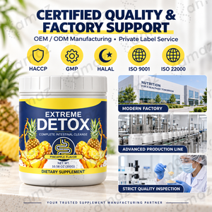 Poudre Détox Extrême Marque Blanche OEM Saveur Ananas Fibres Végétales Probiotiques Nettoyage Botanique Complément Bien-être Digestif - Product Image 6