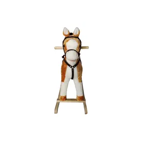 Profession elle neue Baby Horse Schaukel Maniküre Antik Holz Horse Chair Mehrere Farben Plüsch Schaukel pferd