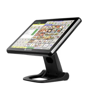 ماكينة نقطة بيع 15 بوصة لتسجيل الدفع الآلي مع شاشة لمس معدنية قابلة للطي ونظام نقطة بيع للمطاعم