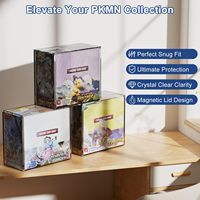 Boîte de présentation magnétique transparente en acrylique écologique, anti-poussière, pour cartes à collectionner, boîte de rangement et protection pour boosters
