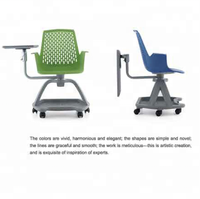 Chaise de formation scolaire moderne et bureau pliant avec roulettes en plastique PP pour usage domestique, bureau et commercial