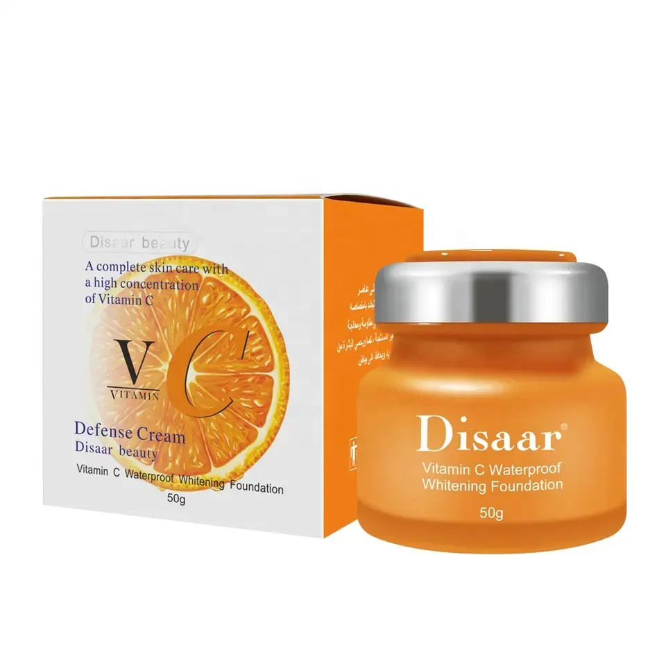 Disaar Vitamina C Líquido Fundação BB Creme Cobertura Completa Impermeável Whitening Maquiagem Creme